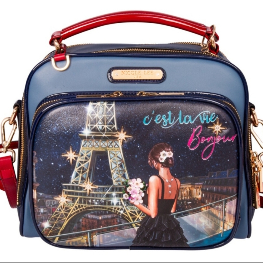 Nicole Miller, "Tonight For You", Red & Blue Crossbody Bag